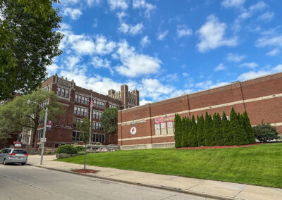 Bay View High School on a sunny day.
