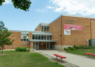 Grantosa School building on a sunny day.