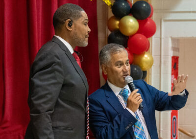 Principal Hilliard and Deputy Superintendent, Eduardo Galvan.