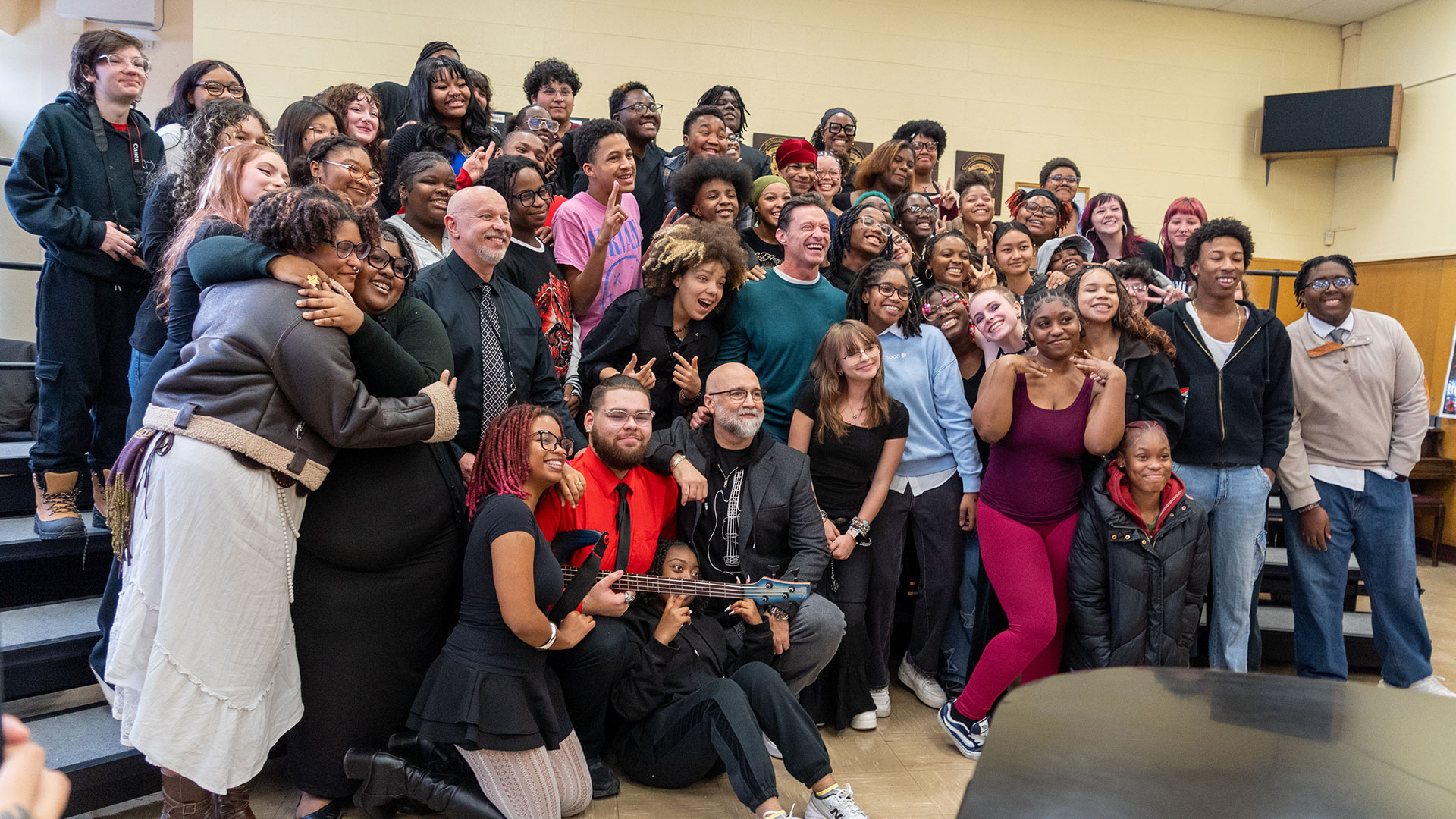 Hugh Jackman visiting our chorale class.