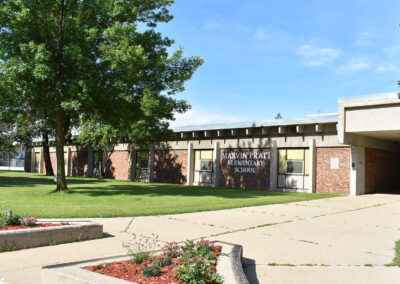 Pratt Elementary School on a sunny day.