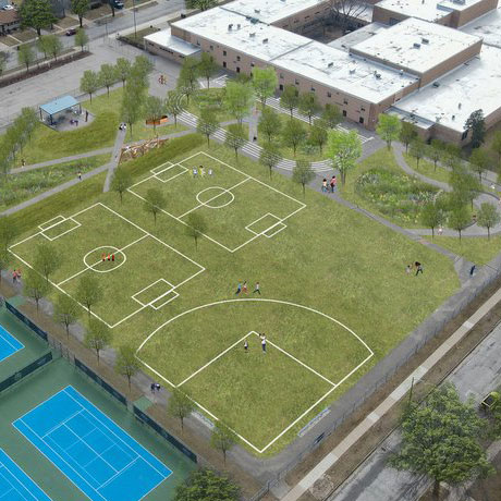 A rendering of the new Wedgewood schoolyard